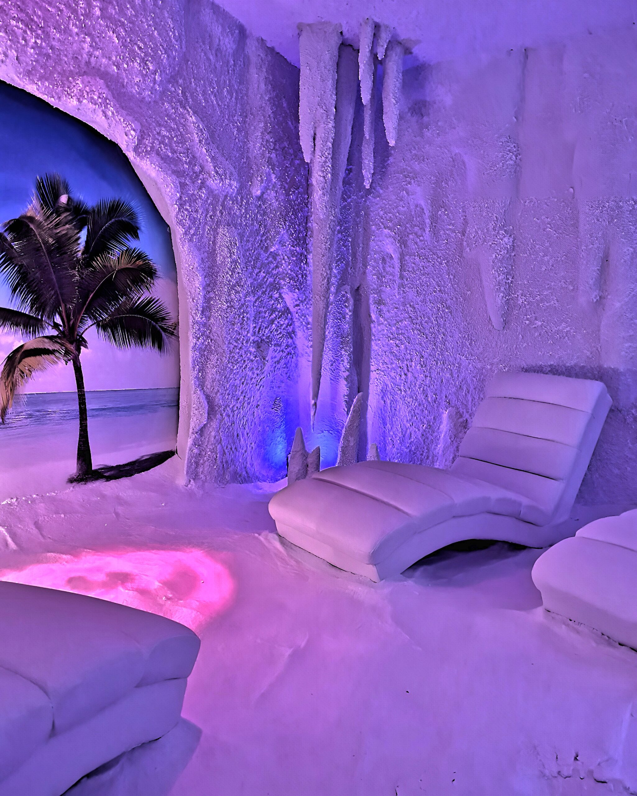 Sala de Haloterapia en Salt Room Spain que recrea los beneficios del aire marino y de las minas de sal en plena ciudad